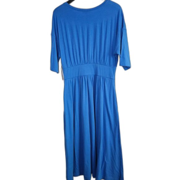 NWT Nordstrom Bright Blue T-Shirt Maxi Dress Cotton Modal Spandex sz M - Picture 2 of 9